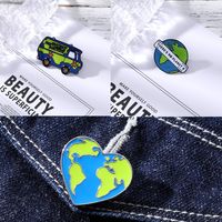 IG Style Earth Car Heart Shape Alloy Unisex Brooches 1 Piece main image 1