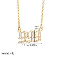 Copper White Gold Plated Gold Plated Simple Style Number Inlay Zircon Pendant Necklace main image 3