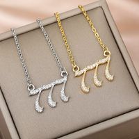 Copper White Gold Plated Gold Plated Simple Style Number Inlay Zircon Pendant Necklace main image 7