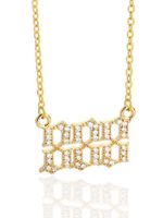 Copper White Gold Plated Gold Plated Simple Style Number Inlay Zircon Pendant Necklace sku image 8