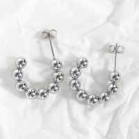 1 Pair Vintage Style Classic Style C Shape Polishing Stainless Steel Ear Studs main image 1