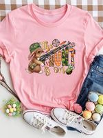 Women's T-shirt Short Sleeve T-Shirts Printing Casual Streetwear Cartoon main image 2