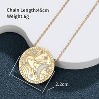 304 Stainless Steel 18K Gold Plated Raw Steel XUPING Simple Style Inlay Sun Moon Artificial Gemstones Pendant Necklace sku image 6