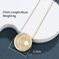 304 Stainless Steel 18K Gold Plated Raw Steel XUPING Simple Style Inlay Sun Moon Artificial Gemstones Pendant Necklace main image 3