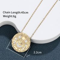304 Stainless Steel 18K Gold Plated Raw Steel XUPING Simple Style Inlay Sun Moon Artificial Gemstones Pendant Necklace main image 4
