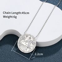 304 Stainless Steel 18K Gold Plated Raw Steel XUPING Simple Style Inlay Sun Moon Artificial Gemstones Pendant Necklace main image 8
