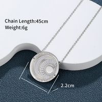 304 Stainless Steel 18K Gold Plated Raw Steel XUPING Simple Style Inlay Sun Moon Artificial Gemstones Pendant Necklace main image 2