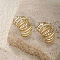 1 Pair Retro XUPING Simple Style Geometric 304 Stainless Steel 18K Gold Plated Raw Steel Ear Studs main image 6