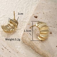 1 Pair Retro XUPING Simple Style Geometric 304 Stainless Steel 18K Gold Plated Raw Steel Ear Studs main image 2