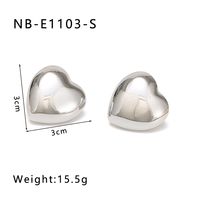 1 Pair IG Style Modern Style Simple Style Heart Shape 304 Stainless Steel 18K Gold Plated Ear Studs sku image 2