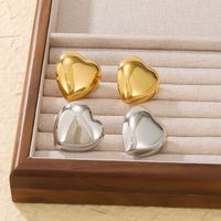 1 Pair IG Style Modern Style Simple Style Heart Shape 304 Stainless Steel 18K Gold Plated Ear Studs main image 6