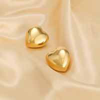 1 Pair IG Style Modern Style Simple Style Heart Shape 304 Stainless Steel 18K Gold Plated Ear Studs main image 7