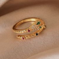 Wholesale Simple Style Shiny Star Water Droplets Heart Shape Copper Inlay White Gold Plated Gold Plated Zircon Open Rings sku image 3