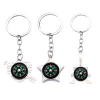 Simple Style Compass Star Heart Shape Alloy Plating Bag Pendant Keychain main image 5