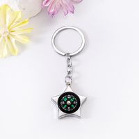 Simple Style Compass Star Heart Shape Alloy Plating Bag Pendant Keychain sku image 1