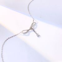 Sterling Silber Basic Bogenknoten Überzug Halskette Mit Anhänger main image 5