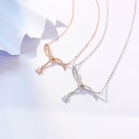 Sterling Silver Basic Bow Knot Plating Pendant Necklace main image 6