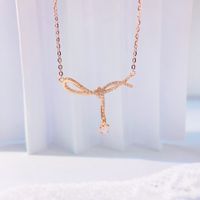 Sterling Silver Basic Bow Knot Plating Pendant Necklace sku image 2