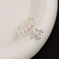 Wholesale Sweet Geometric Heart Shape Bow Knot Copper Plating Inlay Zircon Open Rings sku image 16