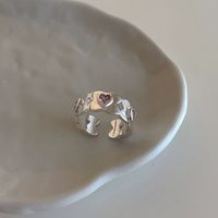 Wholesale Sweet Geometric Heart Shape Bow Knot Copper Plating Inlay Zircon Open Rings sku image 10