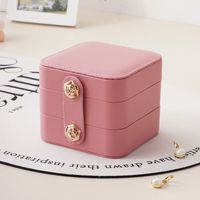 Elegant Solid Color Pu Leather Jewelry Boxes main image 4