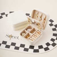 Elegant Solid Color Pu Leather Jewelry Boxes main image 5