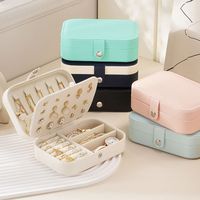 Elegant Solid Color Pu Leather Jewelry Boxes main image 6