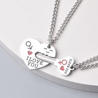Titan Stahl IG-Stil Einfacher Stil Brief Herzform Schlüssel Halskette Mit Anhänger main image 4