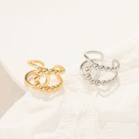Wholesale Simple Style Solid Color Knot Brass Plating Open Rings main image 4