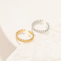 Wholesale Simple Style Solid Color Knot Brass Plating Open Rings main image 3