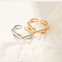 Wholesale Simple Style Solid Color Knot Brass Plating Open Rings main image 1