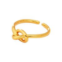 Wholesale Simple Style Solid Color Knot Brass Plating Open Rings main image 2