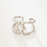 Wholesale Simple Style Solid Color Knot Brass Plating Open Rings sku image 10