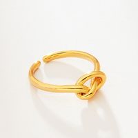 Wholesale Simple Style Solid Color Knot Brass Plating Open Rings sku image 3