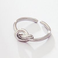 Wholesale Simple Style Solid Color Knot Brass Plating Open Rings sku image 4