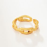Wholesale Simple Style Solid Color Knot Brass Plating Open Rings sku image 5