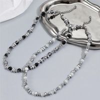 Einfacher Stil Geometrisch Perlen Opal Titan Stahl Irregulär Unisex Halskette Mit Anhänger main image 1