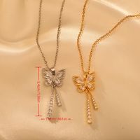 Copper Elegant Simple Style Butterfly Tassel Pendant Necklace main image 2