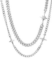 Titanium Steel Casual Simple Style Star Polishing Inlay Zircon Necklace sku image 3