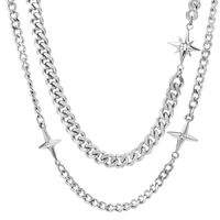 Titanium Steel Casual Simple Style Star Polishing Inlay Zircon Necklace main image 5