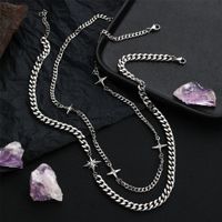 Titanium Steel Casual Simple Style Star Polishing Inlay Zircon Necklace main image 1