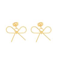 1 Pair IG Style Simple Style Bow Knot Plating Hollow Out Stainless Steel Drop Earrings main image 2