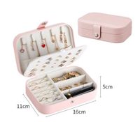 Elegant Solid Color Pu Leather Jewelry Boxes sku image 2