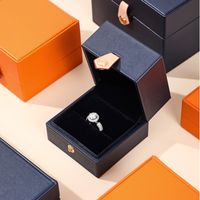 Elegant Solid Color Pu Leather Jewelry Boxes main image 4