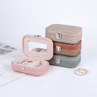 Retro Solid Color Cloth Jewelry Boxes main image 4