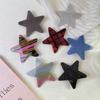 Women's Sweet Star Plaid Gradient Color Plastic Handmade Hair Claws main image 6