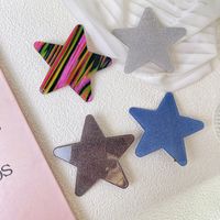 Women's Sweet Star Plaid Gradient Color Plastic Handmade Hair Claws main image 3