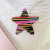 Women's Sweet Star Plaid Gradient Color Plastic Handmade Hair Claws sku image 5