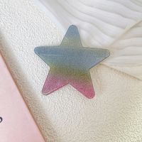 Women's Sweet Star Plaid Gradient Color Plastic Handmade Hair Claws sku image 4