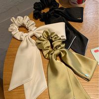Women's IG Style Simple Style Solid Color Bow Knot Cloth Pearl Hair Tie main image 1